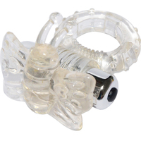 Aphrodisia 7-Gang Schmetterlings-Vibrations-Penisring aus TPE-ABS-Material, verstellbarer Penisring für Männer, wasserdicht, verzögert die Ejakulation