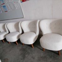 Ensemble de fauteuils confortables en bois massif faits à la main, sièges ergonomiques, meubles de salon et de chambre, style minimaliste, élégant et durable