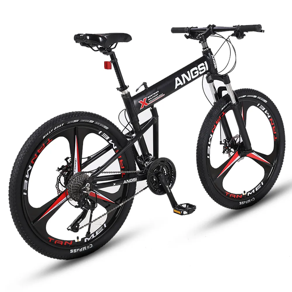 गर्म बेचने 24 26 इंच तह पर्वत बाइक 21 गति एमटीबी पूर्ण निलंबन वसा टायर तह बाइक के लिए वयस्क