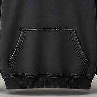 Hoodie Homme Vintage Automne Hiver 2026 en Coton Pur Épais Lavé, Respirant, Coupe Boxy à Épaules Tombantes