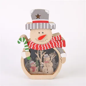 Santa Claus Snowman nhà trang trí bằng gỗ trang trí treo cửa dấu hiệu Mặt dây chuyền xe gỗ với các nhân vật