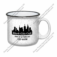 Tasse de feu de camp glaçure mouchetée robuste à revêtement dur tasse en grès design rétro en granit