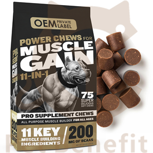 Suplementos Masticables Suaves para Perros para el Aumento Muscular con 11 Proteínas en 1, Glucosamina HCI, para el Crecimiento Muscular Canino, OEM ODM - Product Image 1