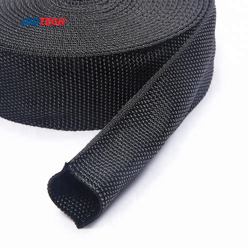 JDD-NSSP615E 0.8mm thickness polyester textile burst sleeve for hydraulic hose protector