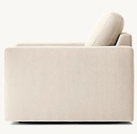 Eichenholz-Basis Einzelsofa Lässiges Wohnzimmermöbel Stoff-Armlehnensofa Moderner Weicher Sessel