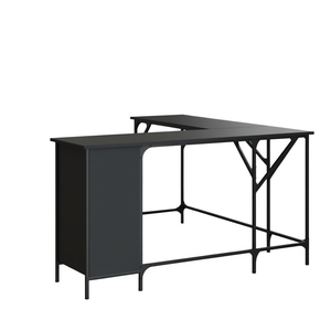 <b>Black</b> Engineered Wood <b>Computer</b> <b>Desk</b> 55.5 X 55.5 X 29.5 Inches Home Office Furniture - Product Image 1
