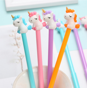Stylo licorne fantaisie et original avec capuchon coréen Kawaii, encre gel bleue, multicolore, pour fournitures scolaires, étudiants, Kawaii - Product Image 1