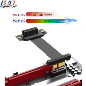 2026 Baru Dual 90 Derajat PCI-E 5.0 1X Slot ke PCIe X1 Adapter Riser Card Kabel Ekstensi 16Gbps 10CM - Product Image 5