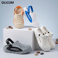 OLICOM Sabots de jardin personnalisés avec logo pour enfants, garçons, filles, tout-petits, sandales à enfiler, sabots d'été pour enfants, intérieur, extérieur, plage, piscine