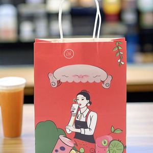 Bolsas de Compra de Papel Clásicas Ecológicas Promocionales con Logotipo Personalizado Impreso, Precio Competitivo, Papel Kraft de Grado Alimenticio, Tipo Milk Twisted - Product Image 6