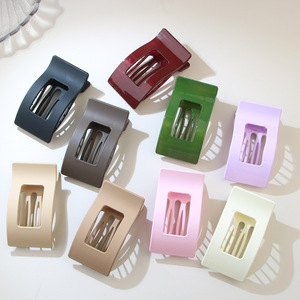 Pince à cheveux Rectangle grande taille pince en plastique mat pour femmes usage quotidien accessoires de cheveux de bureau de fête - Product Image 2