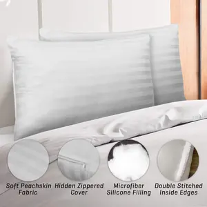 Peluche 100% poliestere fibra di Gel cuscino interno collezione Hotel imbottitura in microfibra 100 cotone cuscino a righe letto a conchiglia