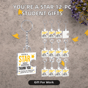 Llaveros de acrílico y metal con diseño de rompecabezas 'You Are Star', paquete de 12 unidades, regalo empresarial, recompensas para profesores y el aula, bonitos regalos de graduación - Product Image 2