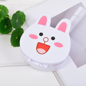 Cartoon Rabbit Cosmetic Box Round <b>Foldable</b> Kids Toy Organizer Storage Container for Jewelry Hair Accessories - Product Image 1