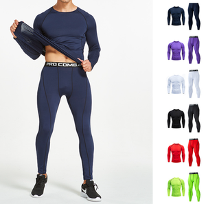 メンズコンプレッショントラックスーツ<span class=keywords><strong>2</strong></span>ピーストレーニングアクティブジムウェアセット長袖フィットネスコンプレッションタイツスーツホットセール2024 New - Product Image 2