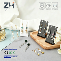 Support de présentation pour boucles d'oreilles et colliers en acrylique transparent noir et blanc de haute qualité