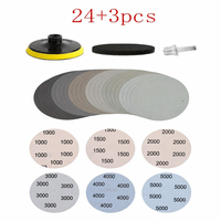 Lot de 27 disques abrasifs en carbure de silicium double usage de 5 pouces pour ponçage et polissage, grains mixtes P1000-P5000, échantillon gratuit, OEM