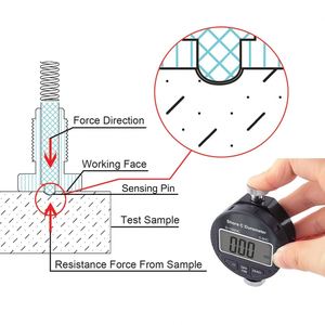 0-100HC Digital Durometer Shore C <b>Tester</b> LCD Display High-grade Probe Hardness Meter Foam Sponges Soft Rubber - Product Image 4