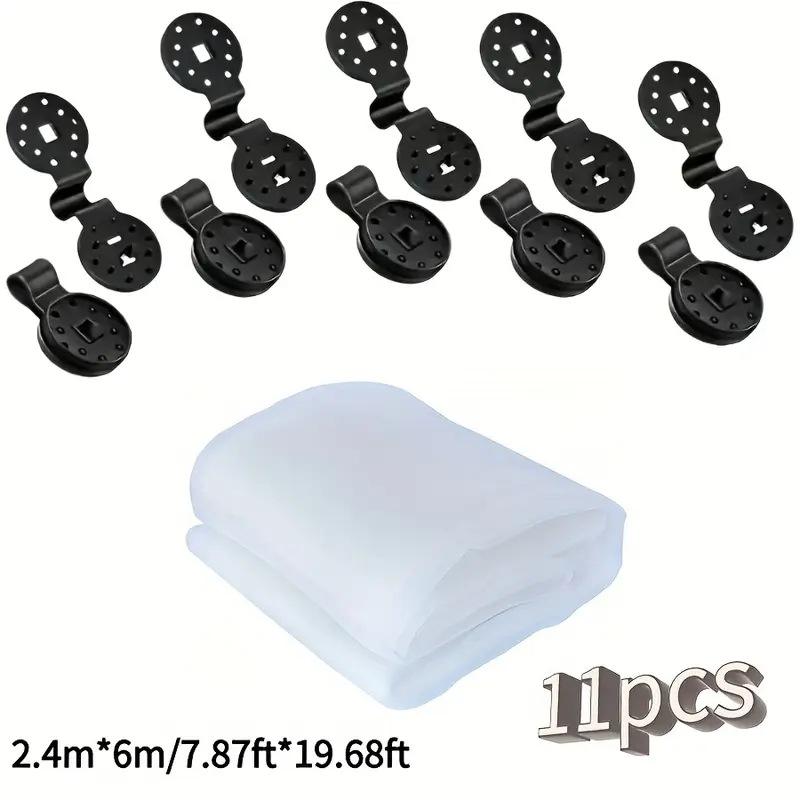 สีขาว 2.4 ม. x 6 ม. (7.87 ฟุต x 19.68 ฟุต) พร้อมคลิป