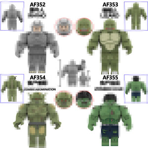 Nouveaux jouets de construction de personnages de films populaires, héros vert, lézard, rhinocéros, figurines d'action classiques, briques de puzzle, jouets pour garçons, cadeaux pour enfants - Product Image 2