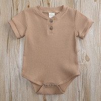 Infant Newborn Baby Girl Boy gerippte feste Kleidung Sets Kurzarm Body suits Elastic Shorts 2pcs Outfits Baby Kleidung Sets