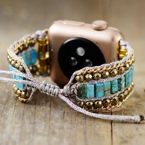 <span class=keywords><strong>Bracelet</strong></span> Sport Boho Bijoux pour femme avec bracelets de montre en pierres précieuses naturelles pour <span class=keywords><strong>Apple</strong></span> Series 7 6 8 sur Alibaba - Product Image 5