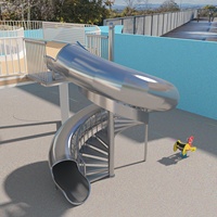 Glissière d'évacuation en métal pour extérieur, escalier en spirale en acier inoxydable 304 avec glissière, escalier extérieur pour enfants