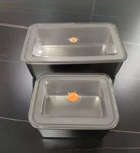 Ensemble de bacs à légumes carrés en acier inoxydable personnalisés pour réfrigérateur