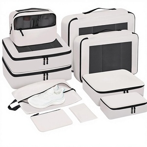 Ensemble de cubes de rangement pour <span class=keywords><strong>voyage</strong></span> |   Lot de 10 organiseurs de bagages multifonctionnels en polyester durable, couleur personnalisée, avec fermeture éclair - Product Image 1