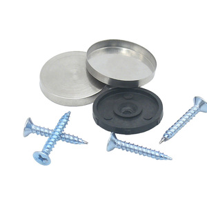 Stainless Steel <b>Plastic</b> <b>Mirror</b> Nails With Black Rubber Cap Easy Installation Furniture Leg Fixing Screws - Product Image 2
