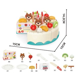 Set Giocattolo <span class=keywords><strong>Torta</strong></span> di Compleanno 42 Pezzi, Gioco di Ruolo <span class=keywords><strong>per</strong></span> Bambini con Frutta da Tagliare e Accessori, Set Educativo da Cucina <span class=keywords><strong>per</strong></span> Bambine - Product Image 2