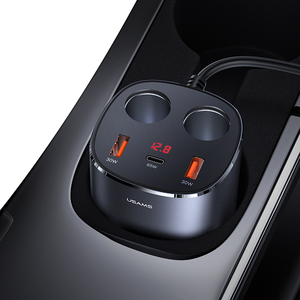 USAMS — <span class=keywords><strong>chargeur</strong></span> de voiture <span class=keywords><strong>rapide</strong></span> <span class=keywords><strong>multi</strong></span>-<span class=keywords><strong>usb</strong></span> 245W, avec 2 prises pour cigarettes de voiture, allume-cigare - Product Image 5