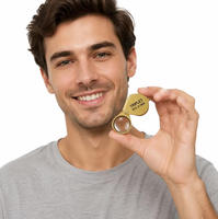 30X21mm Magnifier Magnifying Eye Glass Lens for Inspection Triplet Gold Customized Logo Foldable Chrome Jewelers Loupe