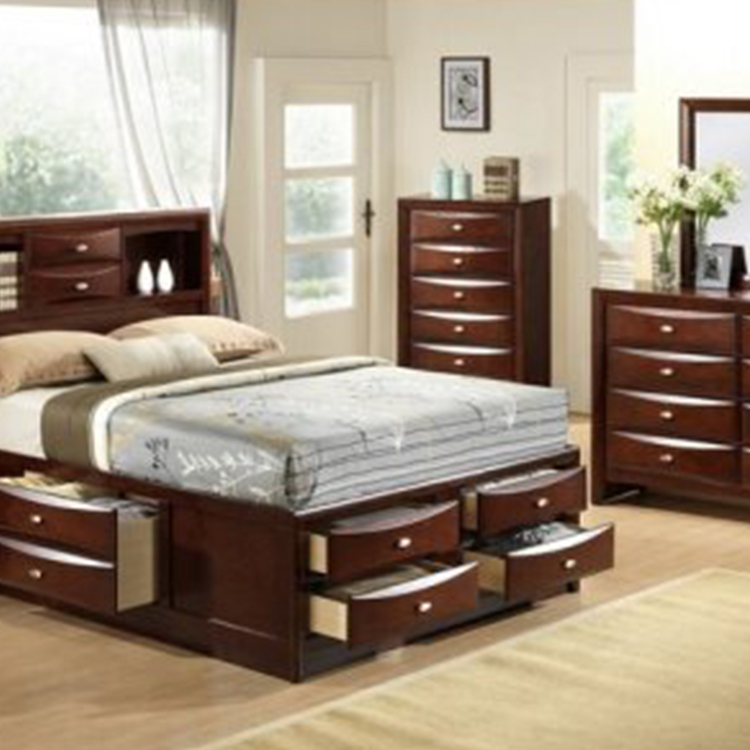 Деревянный комплект для спальни Sunrise, роскошный комплект для спальни для взрослых, комплект для спальни большого размера