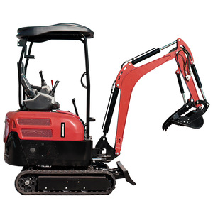 Mini-excavatrice rouge compacte pour le nettoyage de boue, de sable et de pierres, et la réparation des pentes routières - Product Image 1