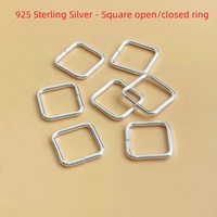 925 anneaux de saut carrés en argent Sterling coupe à la Machine anneau ouvert et fermé bijoux faits à la main anneaux de connexion bijoux à bricoler soi-même accessoires