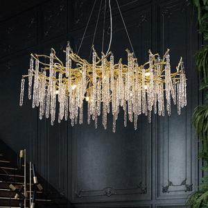 Paralumi moderni di lusso cristallini con lampada a sospensione ghiacciolo lampada a sospensione per la casa dell'hotel luce decorativa a sospensione - Product Image 1