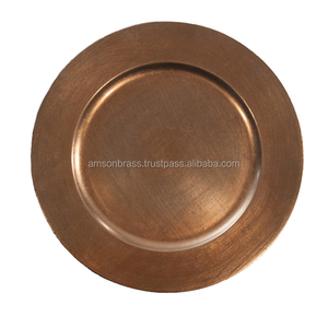 Assiette de service ronde décorative en cuivre écologique pour les fêtes, taille et logo personnalisables - Product Image 5