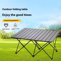 Mesa de Comedor Plegable Portátil de Aluminio Moderno para Picnic al Aire Libre, Camping y Muebles de Sala de Estar