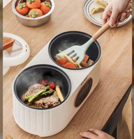 Autocuiseur Électrique Intelligent 1,8L + 1,8L en Gros, Mini Cuiseur à Riz Électrique Automatique Multifonctionnel pour Petits Espaces