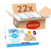Vente en gros de gaufrettes Signor de la marque italienne Cabrioni, fourrées à la crème vanille, croustillantes, pour le petit-déjeuner ou les collations, 22 pièces x 5 x 45g