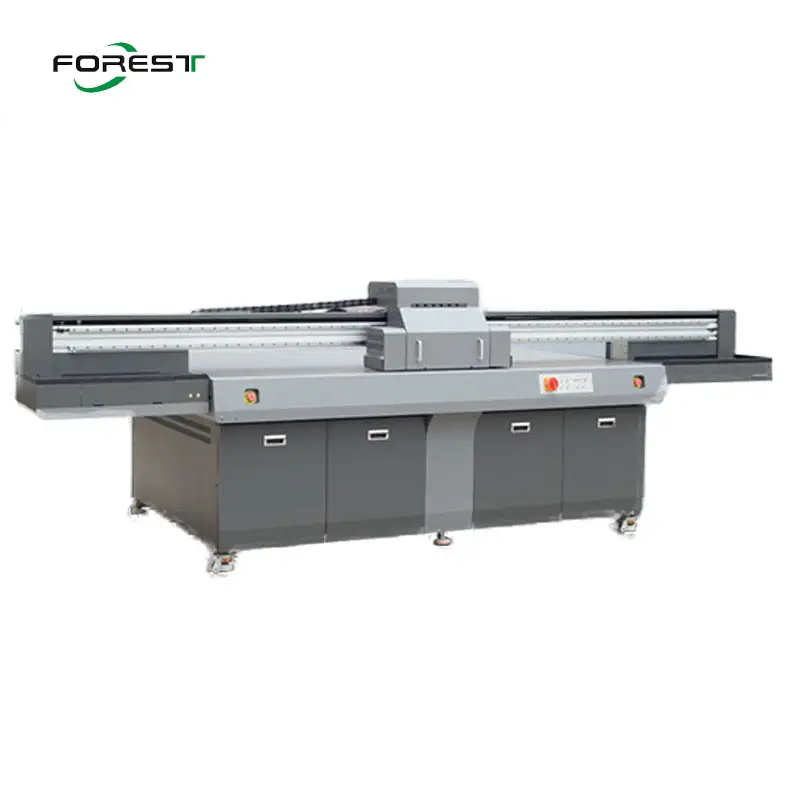 UV-Flach bett drucker zum Verkauf Glas druck Hoch auflösende 2500x1300mm Neues Produkt 2020 bereit gestellt Forest Automatic Uv Ink 1500