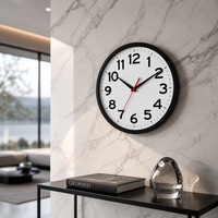 Jam Dinding Quartz Senyap 10 Inch Modern Hitam Minimalis Bulat dehens Jam Terlaris untuk Rumah Kantor Pabrik OEM