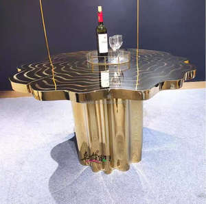 <span class=keywords><strong>Nicolas</strong></span> современный обеденный стол во французском стиле кресло 110 стол ленивый Susan комнатная мебель из розового золотистого металла китайская столовая - Product Image 2