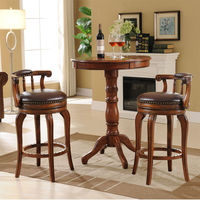 Chaise de bar en cuir pivotante hauteur comptoir moderne en bois luxe design cuisine tabourets hauts