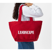 Bolsa de Compras de Lona de Algodón Grande con Logotipo Personalizado, Bolso Tote de Moda con Logotipo