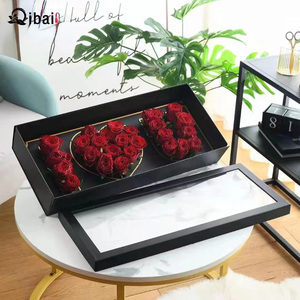 Qibai <span class=keywords><strong>maman</strong></span> boîte fleur rectangulaire boîte à fleurs préservée fête des mères boîte avec <span class=keywords><strong>mot</strong></span> PVC fenêtre je t'aime Rose fleuriste - Product Image 6