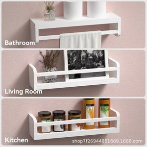 Modern Minimalist Wooden <b>Wall</b> <b>Mounted</b> <b>Shelf</b> 3 Tier Floating Storage Rack For Bathroom Kitchen Living Room - Product Image 1