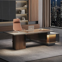 Bureau de direction haut de gamme, design moderne et luxueux en bois, modulaire, avec chaise assortie pour les directeurs du conseil d'administration