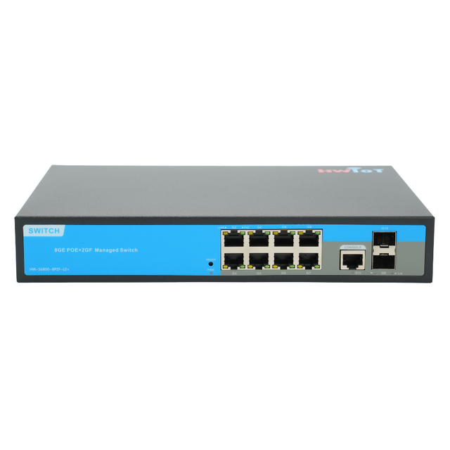 HWIOT 8 Port L2+ Managed Gigabit PoE Switch with SFP Uplink VLAN QoS IEEE 802.3af/at